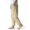 Pantalon Décontracté Simple en Coton avec Poche à Cordon - café lumière XL