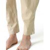 Pantalon Décontracté Simple en Coton avec Poche à Cordon - café lumière M