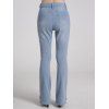 Pantalon en Denim Décontracté Taille Moyenne avec Poches Zippées - Bleu clair XL