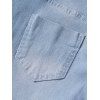 Pantalon en Denim Décontracté Taille Moyenne avec Poches Zippées - Bleu clair L