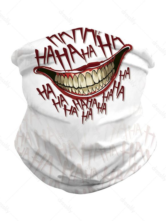 Masque de Protection Solaire Motif Lèvres 3D pour Halloween - Blanc 