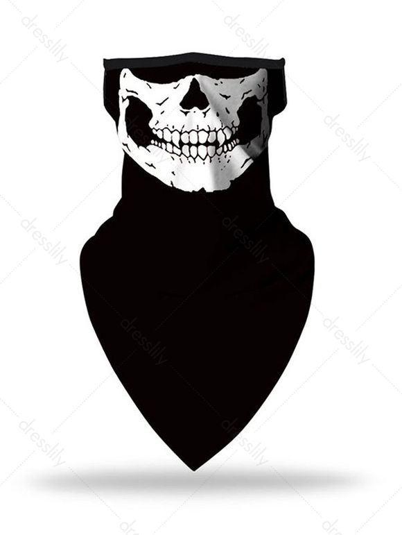 Masque Triangulaire D'oreilles Suspendue Halloween à Imprimé Crâne - multicolor B 