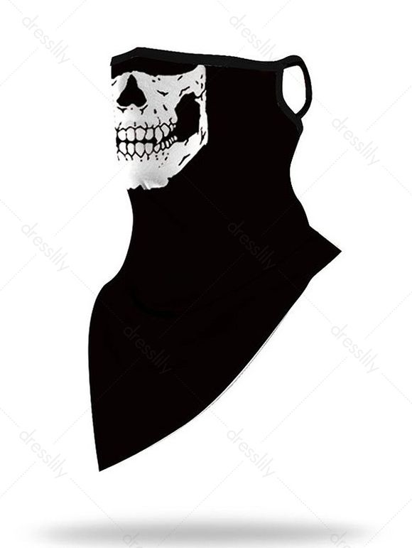 Masque Triangulaire D'oreilles Suspendue Halloween à Imprimé Crâne - multicolor B 