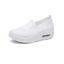Breathable Knit Detail Chunky Heel Slip On Casual Shoes - Rose clair EU 40