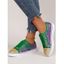 Sequins Low Top Slip On Colorblock Skateboard Shoes - Vert EU 40
