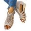 Rhinestones Open Toe Flat Caged Gladiator Sandals - multicolor A EU 37
