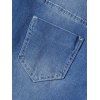 Pantalon en Denim Décontracté Taille Moyenne avec Poches Zippées - Bleu L