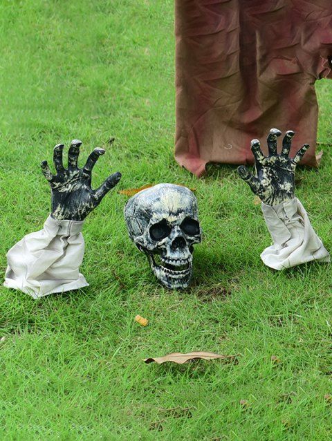 3Pcs Outdoor Halloween Decorations Skeleton Lawn Garden Ornaments