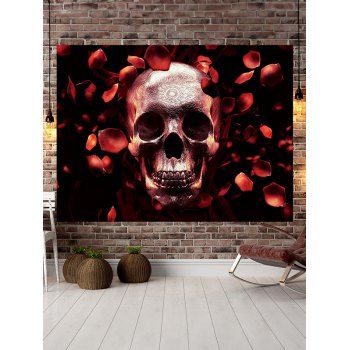 

Halloween Decoration Skull and Petal Print Wall Hanging Tapestry, Multicolor b