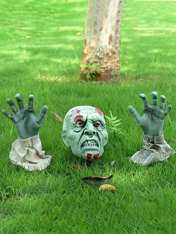 3 Pièces Toiles de Jardin Motif Squelette en Pelouse Décoration D'Halloween - multicolor A 