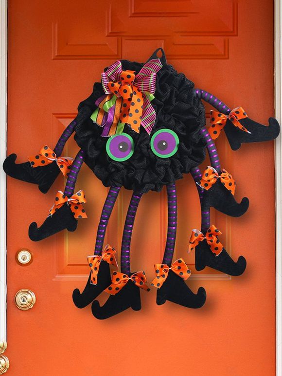 Couronne D'Halloween en Maille Araignée Dessin Animé Mignon - multicolor A 