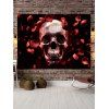 Tapisserie Murale à Imprimé Crâne et Pétales D'Halloween - multicolor B 