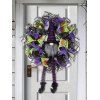 Couronne de Fête en Maille de Poupée sans Visage d'Halloween - multicolor A 