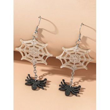 

Halloween Spider Web Shape Pendant Drop Earrings, Black