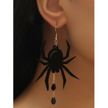 

Halloween Spider Shape Waterdrop Faux Diamond Earrings, Black