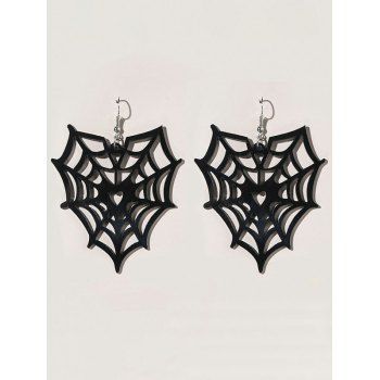 

Halloween Spider Web Shape Gothic Pendant Drop Earrings, Black