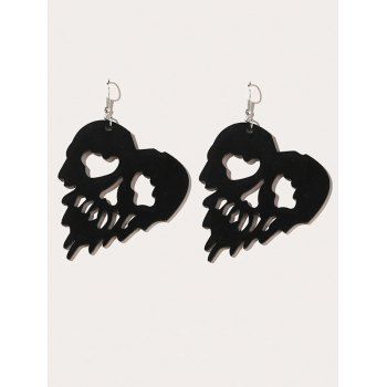

Halloween Skull Shape Gothic Pendant Drop Earrings, Black