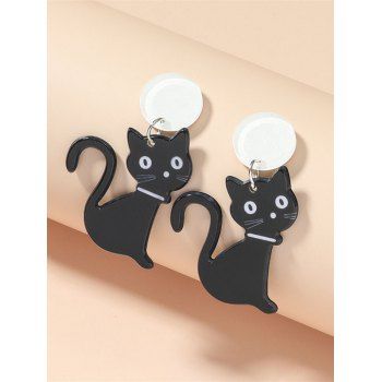 

Halloween Cute Car Shape Pendant Drop Earrings, Black