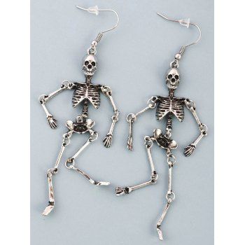 

Halloween Skeleton Shape Pendant Drop Earrings, Silver