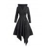 Robe Mouchoir Gothique à Capuche en Couleur Unie à Lacets - Noir XL