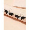 Boucles D'Oreilles Pendantes en Forme de Chauve-Souris et Crâne pour Halloween - Noir 