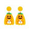 Boucles D'Oreilles D'Halloween Fantôme Citrouille Design - Safran 1 PAIR