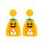 Boucles D'Oreilles D'Halloween Fantôme Citrouille Design - Safran 1 PAIR