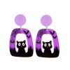 Boucles D'Oreilles Pendantes Motif Adorable Dessin Animé pour Halloween - Rose Néon Lumineux 1 PAIR