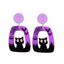 Boucles D'Oreilles Pendantes Motif Adorable Dessin Animé pour Halloween - Rose Néon Lumineux 1 PAIR