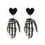 Boucles D'Oreilles D'Halloween Pendantes Gothique Squelette - Noir 1 PAIR