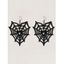 Boucles D'Oreilles Pendantes en Forme de Toile D'Araignée D'Halloween Style Gothique - Noir 