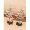 Boucles D'Oreilles Pendantes D'Halloween en Forme Toile D'Araignée - Noir 