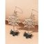 Boucles D'Oreilles Pendantes D'Halloween en Forme Toile D'Araignée - Noir 