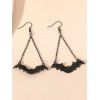 Boucles D'Oreilles Pendantes en Forme de Chauve-Souris D'Halloween Style Gothique - Noir 