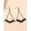Boucles D'Oreilles Pendantes en Forme de Chauve-Souris D'Halloween Style Gothique - Noir 