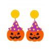 Boucles D'Oreilles Pendantes Motif Citrouille de Dessin Animé pour Halloween - Orange Halloween 1 PAIR