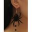 Boucles D'Oreilles D'Halloween en Forme D'Araignée avec Faux Diamant - Noir 