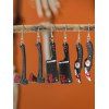Ensemble de Boucles D'Oreilles D'Halloween Pendantes en Forme de Couteau D'Horreur - Noir 