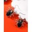 Boucles D'Oreilles D'Halloween Gothique en Forme D'Araignée - Noir 