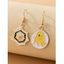 Boucles D'Oreilles Pendantes Asymétriques Motif Toile D'Araignée et Fantôme de Dessin Animé pour Halloween - d'or 
