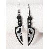 Boucles D'Oreilles Pendantes en Forme de Demi Visage D'Halloween - Noir 