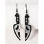 Boucles D'Oreilles Pendantes en Forme de Demi Visage D'Halloween - Noir 