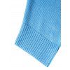 Pointelle Knit Cropped Cardigan Plain Color Long Sleeve V Neck Cardigan - LIGHT BLUE XL
