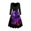 Robe Mi-Longue D'Halloween Gothique à Imprimé Citrouille - Concorde S