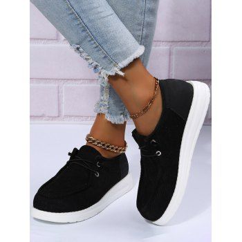 

Textured Lace Up Casual Shoes, Black