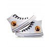 Halloween Graphic Print High Top Canvas Boots - Blanc EU 43