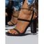 Square Toe Chunky High Heel Casual Sandals - multicolor A EU 38