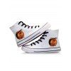 Halloween Pumpkin Print High Top Canvas Shoes - Blanc EU 43