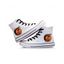 Halloween Pumpkin Print High Top Canvas Shoes - Blanc EU 43