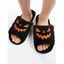 Halloween Pumpkin Pattern Fuzzy Plush Indoor Slippers - Pourpre EU (43-44)